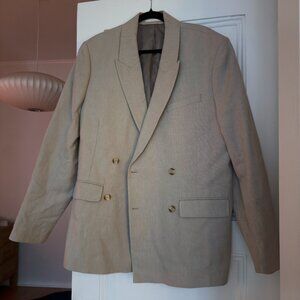 The A&F Collins Double-Breasted Cotton-Texture Blazer